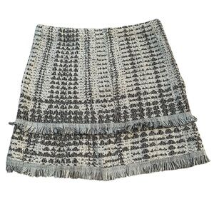 Nic + Zoe cotton tweed plaid tiered mini skirt Size S academia preppy office